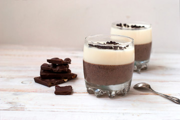 panna cotta Chocolate and Vanilla