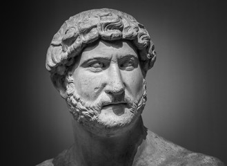 Ancient roman sculpture of the emperor Hadrian