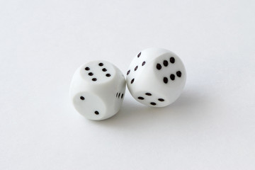 Dice on white background