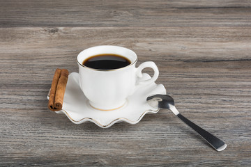 Espresso with stick of cinnamon