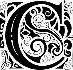 Vintage Monogram Letter C