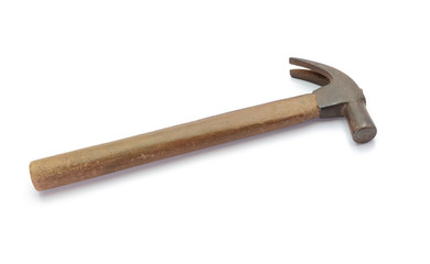 Old hammer isolated on a white background
