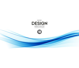 Abstract vector background, blue wavy 