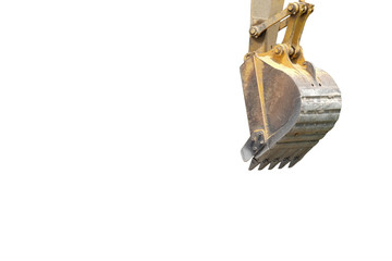 yellow bucket of track-type loader excavator (isolated mode and