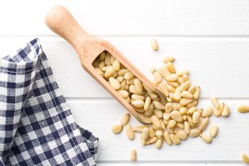 pine nuts in scoop