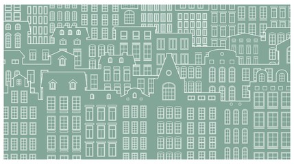 Contour of city on a light background.