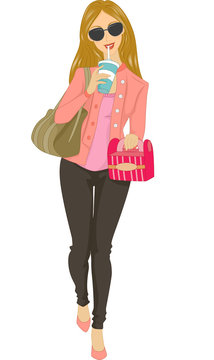 recommend clip art: Girl Eating Food Takeout Takeaway