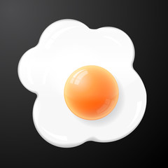 Isolated vector fried egg, scrambled eggs