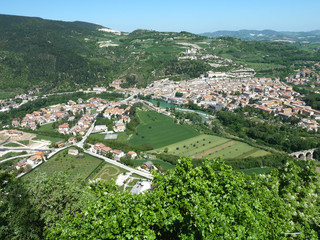 A beautiful panorama of Fossombrone taken from above in the Le Marche region of Central Italy...