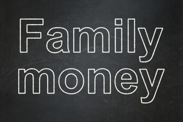 Obraz premium Banking concept: Family Money on chalkboard background