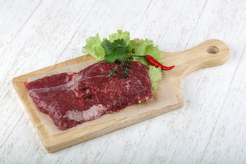 Raw machete steak