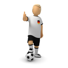 Fototapeta na wymiar Deutsche Fußballer mit Daumen hoch
