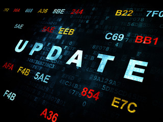Web development concept: Update on Digital background