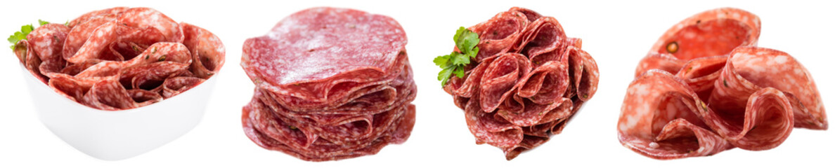 Salami isolated on white