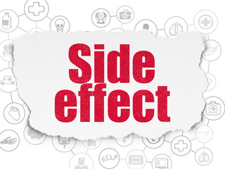 Healthcare concept: Side Effect on Torn Paper background