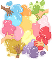 Hands Colorful Powder