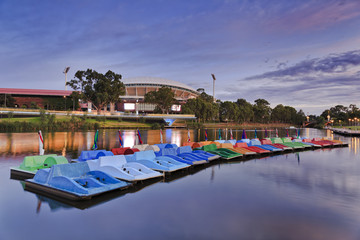 Fototapeta na wymiar ADE river paddle boats