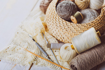 Fototapeta na wymiar Sewing / knitting accessories