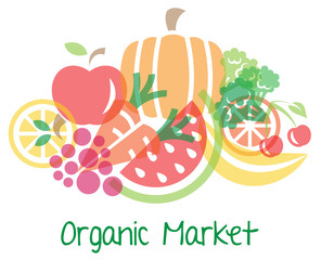 fruits vector (organic market)