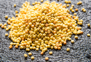 Plastic polymer granules.