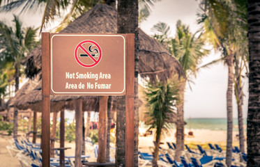 Not smoking area at the beach