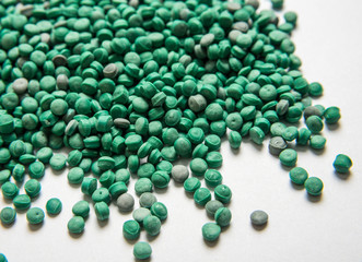 Plastic polymer granules.