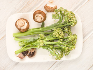 tender shoots of broccoli with other plant foods