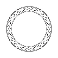 Celtic braid circular frame vector ornament on a white backgroun