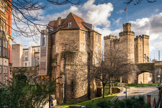 Black Gate gatehouse and Castle Keep in the centre of Newcastle