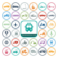 Transportation Icons Set. Vehicle Icons.