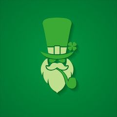 St. Patrick's Day green background badge emblem sign vector illu