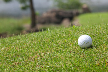 Golf ball on course