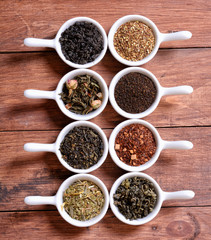 assortment of dry tea
