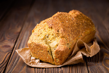 Homemade chickpea and grain bread