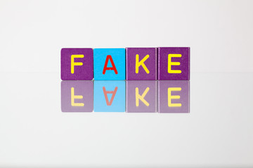 Fake - an inscription from children's blocks