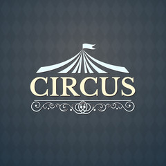Circus vintage badge, vector illustration