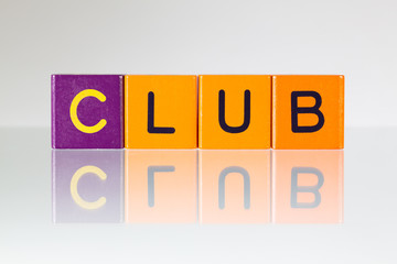 Club - an inscription from children's blocks