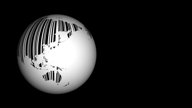Planet earth as a barcode - seamless loop