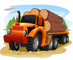 Logging Truck Timber