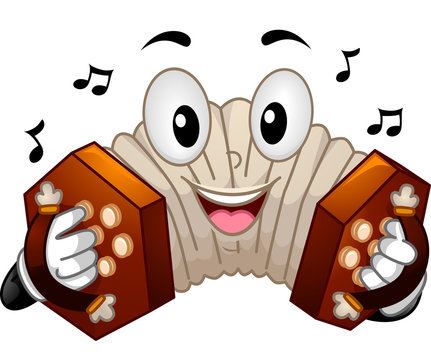 cartoon accordion playing music notes clip art preview