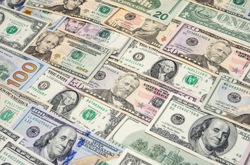 Various US dollar banknote