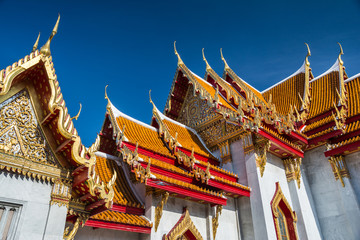 Roof of Wat Phra Kaew Grand Palace Temple, Bangkok, Thailand