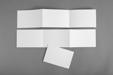 blank white folding paper flyer