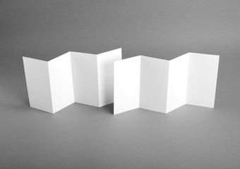 blank white folding paper flyer