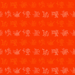 Seamless pattern with symbols from Aztec codices for your design