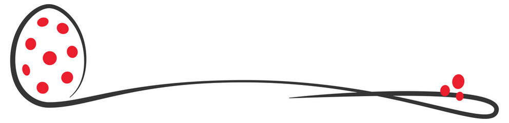 Osterei design element Schwung rote Punkte