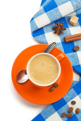 cup of coffee isolated on white