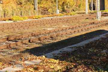 Railway tracks at Bregenz Train Station in Bregenz,Vorarlberg, Austria.