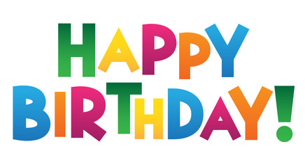 HAPPY BIRTHDAY Colourful Vector Letters Card