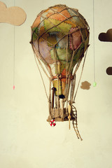 Old steampunk air balloon